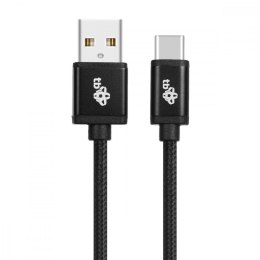 Kabel USB-USB C 3 m. czarny sznurek