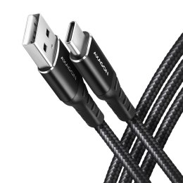 BUCM-AM10AB Kabel USB-C - USB-A, 1.0m USB 2.0, 3A, ALU, oplot Czarny