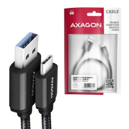 BUCM3-AM15AB Kabel USB-C - USB-A, 1.5m, USB 3.2 Gen 1 3A, ALU, oplot, czarny