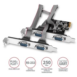 PCEA-S4N Kontroler PCIe 4x port szeregowy RS232 250 kbps, w zestawie SP & LP