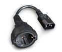 Adapter zasilania IEC320 C14->SCHUKO(F) 15 cm