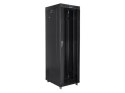 Szafa instalacyjna rack stojąca 19 42U 600x800 czarna, drzwi szklane lcd (Flat pack)