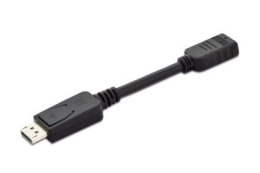 Kabel adapter Displayport z zatrzaskiem 1080p 60Hz FHD Typ DP/HDMI A M/Ż czarny 0,15m