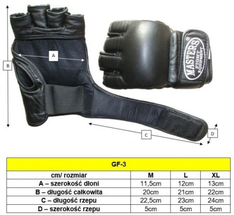 (W) Rękawice MASTERS do MMA - GF-3 "XL"