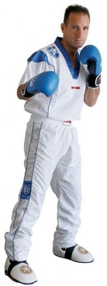 (P) Strój do kickboxingu TOP TEN STAR COLLECTION biało-niebieski