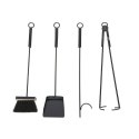 Czarny zestaw kominkowy 5 elementówWykonany z metalu, solidny przybornik do czyszczenia kominka w kolorze czarnym