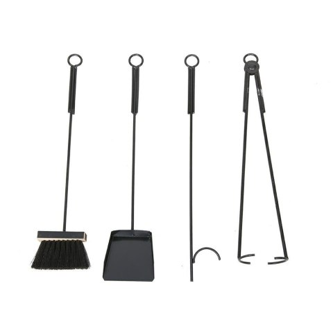 Czarny zestaw kominkowy 5 elementówWykonany z metalu, solidny przybornik do czyszczenia kominka w kolorze czarnym