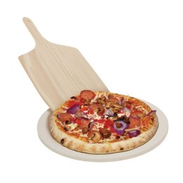 Kamień do pieczenia pizzy z łopatką Zestaw do pizzy składający się z talerza wykonanego z trwałej ceramiki oraz drewnianej łopat