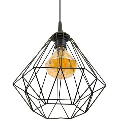 Lampa geometryczna Diamond czarna 25 cm Wykonana z metalu, nowoczesny design, dł. przewodu 90 cm, gwint E27, zasilanie 230V