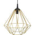 Lampa geometryczna Diamond złota 25 cm Wykonana z metalu, nowoczesny design, dł. przewodu 90 cm, gwint E27, zasilanie 230V