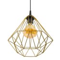 Lampa geometryczna Diamond złota 25 cm Wykonana z metalu, nowoczesny design, dł. przewodu 90 cm, gwint E27, zasilanie 230V