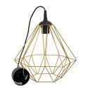 Lampa geometryczna Diamond złota 25 cm Wykonana z metalu, nowoczesny design, dł. przewodu 90 cm, gwint E27, zasilanie 230V