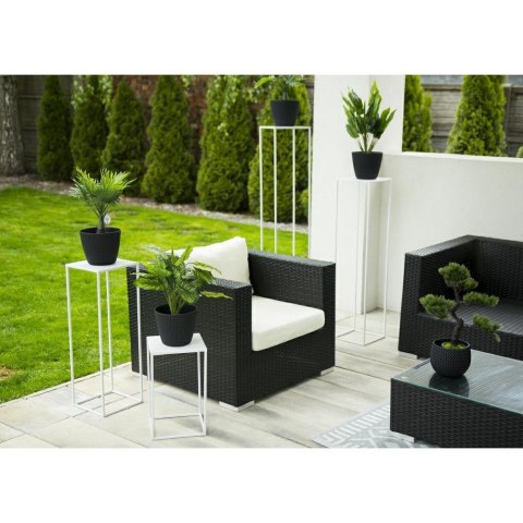 Biały nowoczesny kwietnik stojący 70cm Wykonany z metalu, prosty i stylowy stojak na kwiatki w kolorze białym