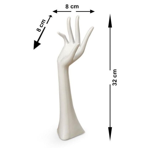Biały stojak na biżuterię Hand wys 32 cm wykonanie polyresin, kolor biały