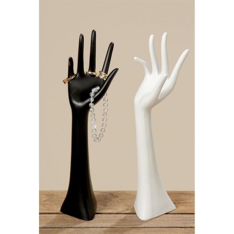 Biały stojak na biżuterię Hand wys 32 cm wykonanie polyresin, kolor biały