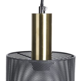 Lampa wisząca metalowa w stylu Loft Z abażurem z siatki w surowym wykonaniu w kolorze stalowym, o wymiarach: 24x15 cm, e27