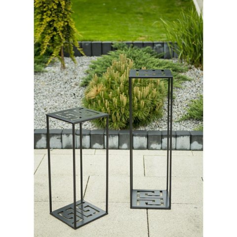 Nowoczesny stojący kwietnik 100cm czarny Wykonany z metalu, loftowy i modny stojak na kwiatki w kolorze czarny