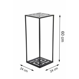 Nowoczesny stojący kwietnik czarny 60 cm Wykonany z metalu, loftowy i modny stojak na kwiatki w kolorze czarnym