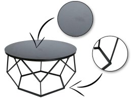 Stolik kawowy Diamond 70 cm czarny Stoliczek w kolorze czarnym, blat wykonany z płyty MDF i podstawa ze stali lakierowanej, wyso