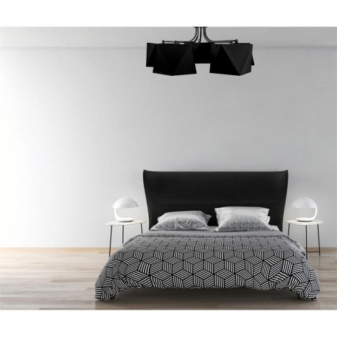 Lampa sufitowa Piazza Cinque Lampa sufitowa z pięcioma czarnymi abażurami. Wysokość 38 cm, średnica 50 cm