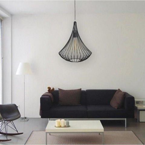 Lampa wisząca Clessidra Nera Druciana lampa, lakierowana na czarno. Wysokość max. 120 cm, średnica 40 cm