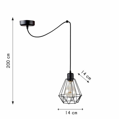 Lampa wisząca Singolo Ragno Diamante Lampa wisząca typu druciak w formie pojedynczego pająka. Wysokość max. 300 cm, średnica 14 