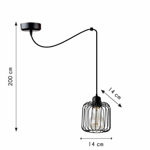 Lampa wisząca Singolo Ragno Rullo Lampa wisząca typu druciak w formie pojedynczego pająka. Wysokość max. 300 cm, średnica 14 cm