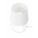 Lampka nocna stołowa Diament białaWykonana z metalu i materiału, stylowa i nowoczesna lampa w kolorze białym