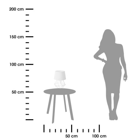 Lampka nocna stołowa Diament białaWykonana z metalu i materiału, stylowa i nowoczesna lampa w kolorze białym