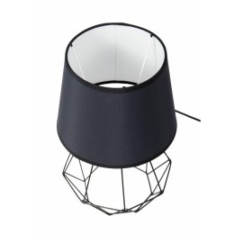 Lampka nocna stołowa Diament czarna Wykonana z metalu i materiału, stylowa i nowoczesna lampa w kolorze czarnym