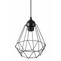 Lampka nocna stołowa Diament czarna Wykonana z metalu i materiału, stylowa i nowoczesna lampa w kolorze czarnym