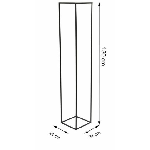 Nowoczesny kwietnik stojący 130 cm Wykonany z metalu, prosty i stylowy stojak na kwiatki w kolorze czarny