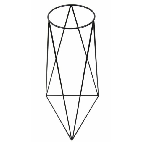 Nowoczesny kwietnik stojący 90 cm czarny Wykonany z metalu, prosty i stylowy stojak na kwiatki w kolorze czarnym