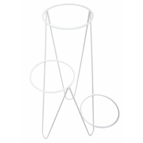 Nowoczesny potrójny kwietnik 95cm biały Wykonany z metalu, prosty i stylowy stojak na kwiatki w kolorze białym