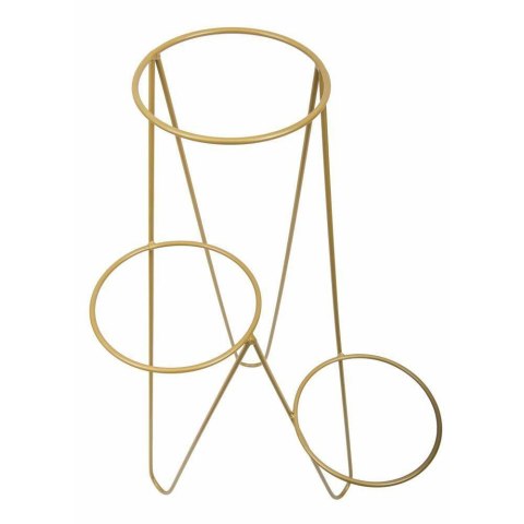 Nowoczesny potrójny kwietnik 95cm złoty Wykonany z metalu, prosty i stylowy stojak na kwiatki w kolorze złotym