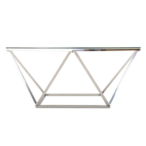 Stolik kawowy Diamanta Silver Wykonany ze stali nierdzewnej w kolorze srebrnym, wymiary 80x80x45 cm, blat z hartowanego szkła