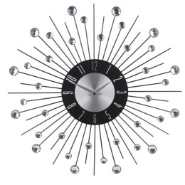 Zegar ścienny z kryształkami 42cm wzór 1 Zegar na ścianę wykonany z metalu, okrągły, w nowoczesnym designie do salonu, sypialni