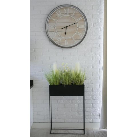 Kwietnik stojący skrzynia czarna 90 cm Wykonany z metalu, prosty i stylowy stojak na kwiatki w kolorze czarnym z wyjmowną skrzyn