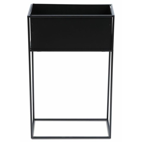 Kwietnik stojący skrzynia czarny 70 cm Wykonany z metalu, prosty i stylowy stojak na kwiatki w kolorze czarnym z wyjmowaną skrzy