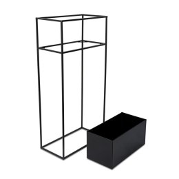 Kwietnik stojący skrzynia czarny 90 cmWykonany z metalu, prosty i stylowy stojak na kwiatki w kolorze czarnym z wyjmowaną skrzyn