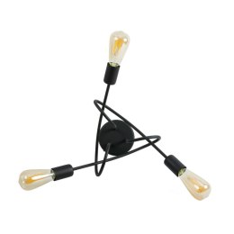 Lampa wisząca Pig Tail czarna potrójna Wykonana z metalu, stylowa i nowoczesna lampka sufitowa w kolorze czarnym ze źródłem na 3
