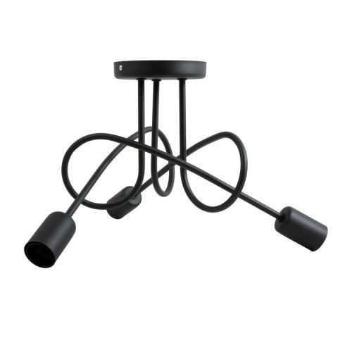 Lampa wisząca Pig Tail czarna potrójnaWykonana z metalu, stylowa i nowoczesna lampka sufitowa w kolorze czarnym ze źródłem na 3 