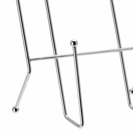 Metalowy stojak na książkę kucharską Podpórka na książkę wykonana z chromowanego metalu o wymiarach 25x23x10 cm