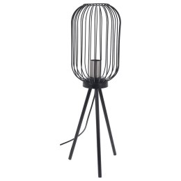 Nowoczesna lampa stojąca 60 cm Lampa stojąca na 3 nogach, druciany klosz, kolor czarny, 40W, gwint E27, do sypialni czy salonu