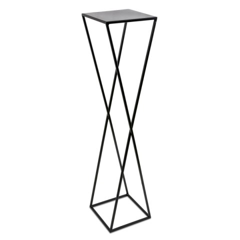 Nowoczesny kwietnik stojący 100cm czarny Wykonany z metalu, prosty i stylowy stojak na kwiatki w kolorze czarnym