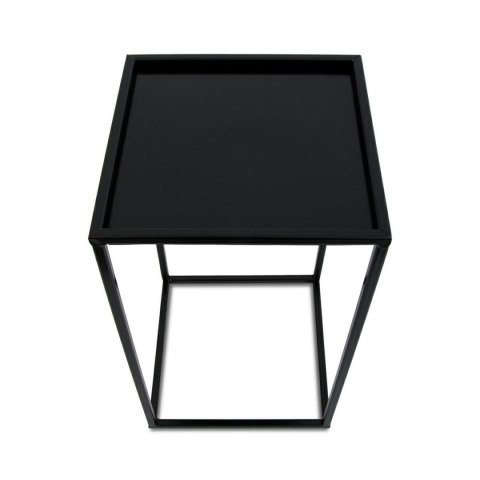 Nowoczesny kwietnik stojący 40cm czarny Wykonany z metalu, prosty i solidny stojak na kwiaty w kolorze czarnym z blachą od spodu