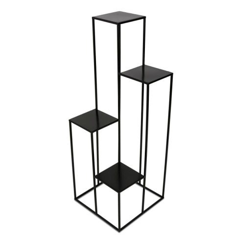 Nowoczesny kwietnik stojak czarny 110 cm Wykonany z metalu, prosty i stylowy stojak czarny na kwiaty i rośliny w stylu industria