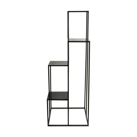 Nowoczesny kwietnik stojak czarny 110 cm Wykonany z metalu, prosty i stylowy stojak czarny na kwiaty i rośliny w stylu industria