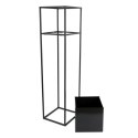 Nowoczesny kwietnik stojak czarny 90 cm Wykonany z metalu, prosty i stylowy stojak na kwiatki w kolorze czarnym