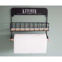 Półka kuchenna z wieszakiem na ręcznik Metalowa półka ścienna w stylu loft na przyprawy i akcesoria z uchwytem na ręcznik i ście